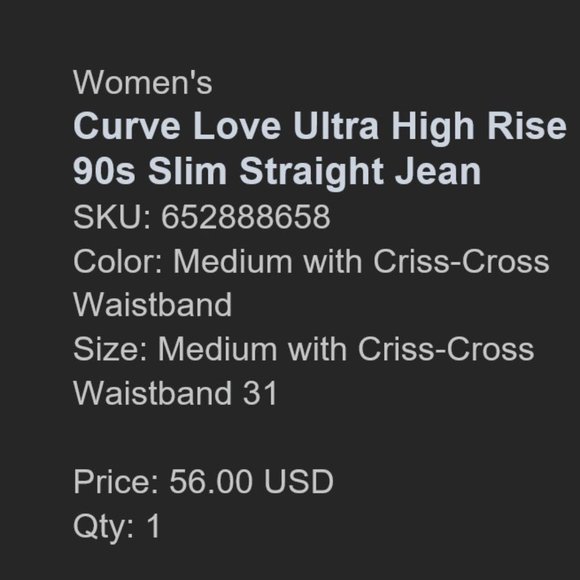 Abercrombie and Fitch Curve Love Ultra High Rise 90s Slim Straight Jean - Picture 3 of 4